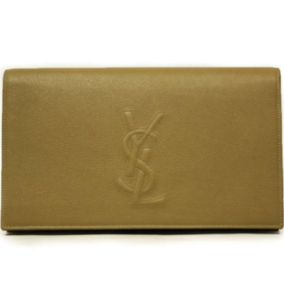 SAINT LAURENT YSL BELLE DU JOUR LEATHER CLUTCH BAG - Picture 1 of 2